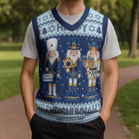 Chrismukkah Nutcracker Christmas Knitted V-Neck Vest Funny Hanukkah Xmas Style - Wonder Print Shop