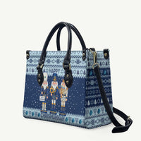 Chrismukkah Nutcracker Leather Bag Funny Hanukkah Xmas Style - Wonder Print Shop