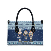Chrismukkah Nutcracker Leather Bag Funny Hanukkah Xmas Style - Wonder Print Shop