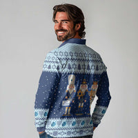 Chrismukkah Nutcracker Long Sleeve Polo Shirt Funny Hanukkah Xmas Style - Wonder Print Shop