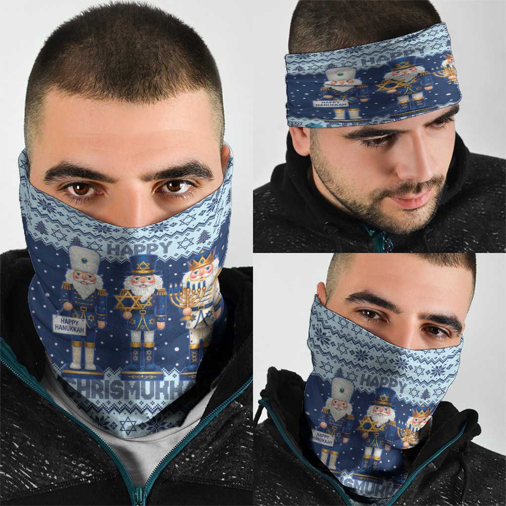 Chrismukkah Nutcracker Neck Gaiter Funny Hanukkah Xmas Style - Wonder Print Shop