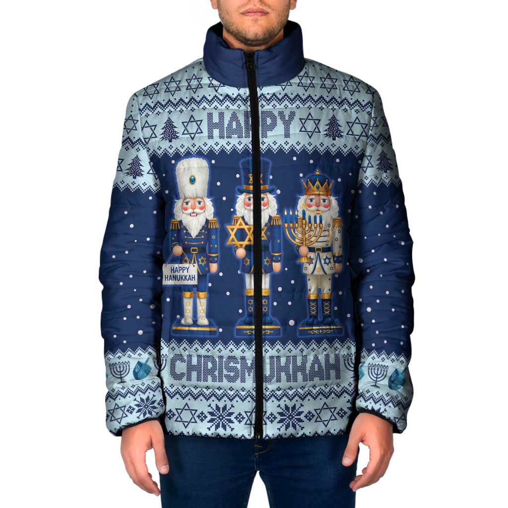 Chrismukkah Nutcracker Padded Jacket Funny Hanukkah Xmas Style - Wonder Print Shop