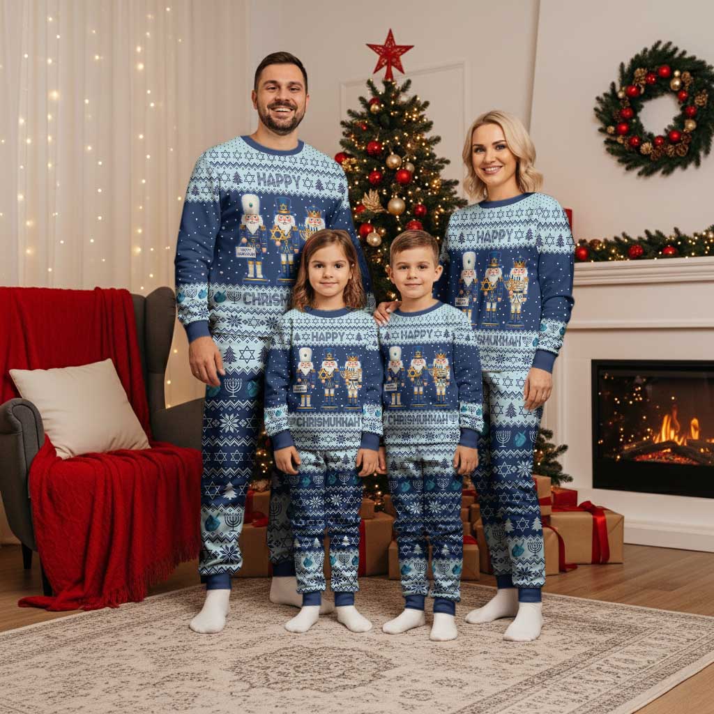 Chrismukkah Nutcracker Christmas Pajama Set Funny Hanukkah Xmas Style - Wonder Print Shop