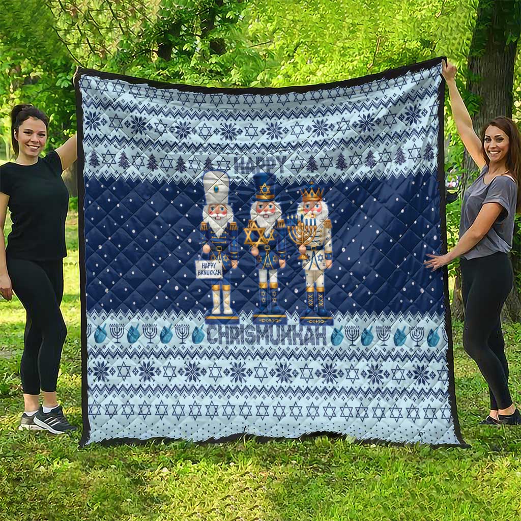 Chrismukkah Nutcracker Quilt Funny Hanukkah Xmas Style - Wonder Print Shop