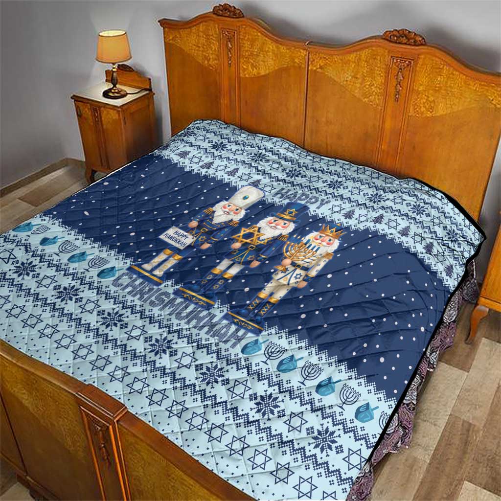 Chrismukkah Nutcracker Quilt Funny Hanukkah Xmas Style - Wonder Print Shop