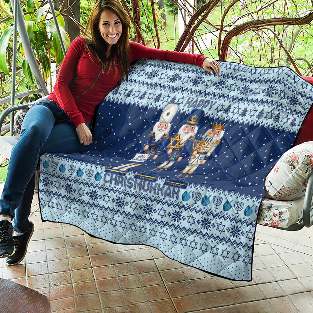 Chrismukkah Nutcracker Quilt Funny Hanukkah Xmas Style - Wonder Print Shop