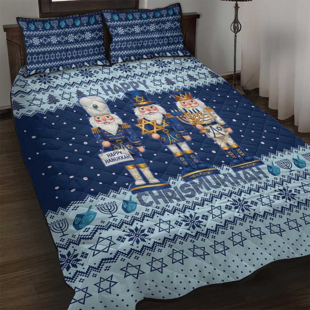Chrismukkah Nutcracker Quilt Bed Set Funny Hanukkah Xmas Style - Wonder Print Shop
