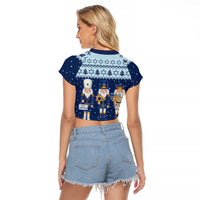 Chrismukkah Nutcracker Raglan Cropped T Shirt Funny Hanukkah Xmas Style - Wonder Print Shop