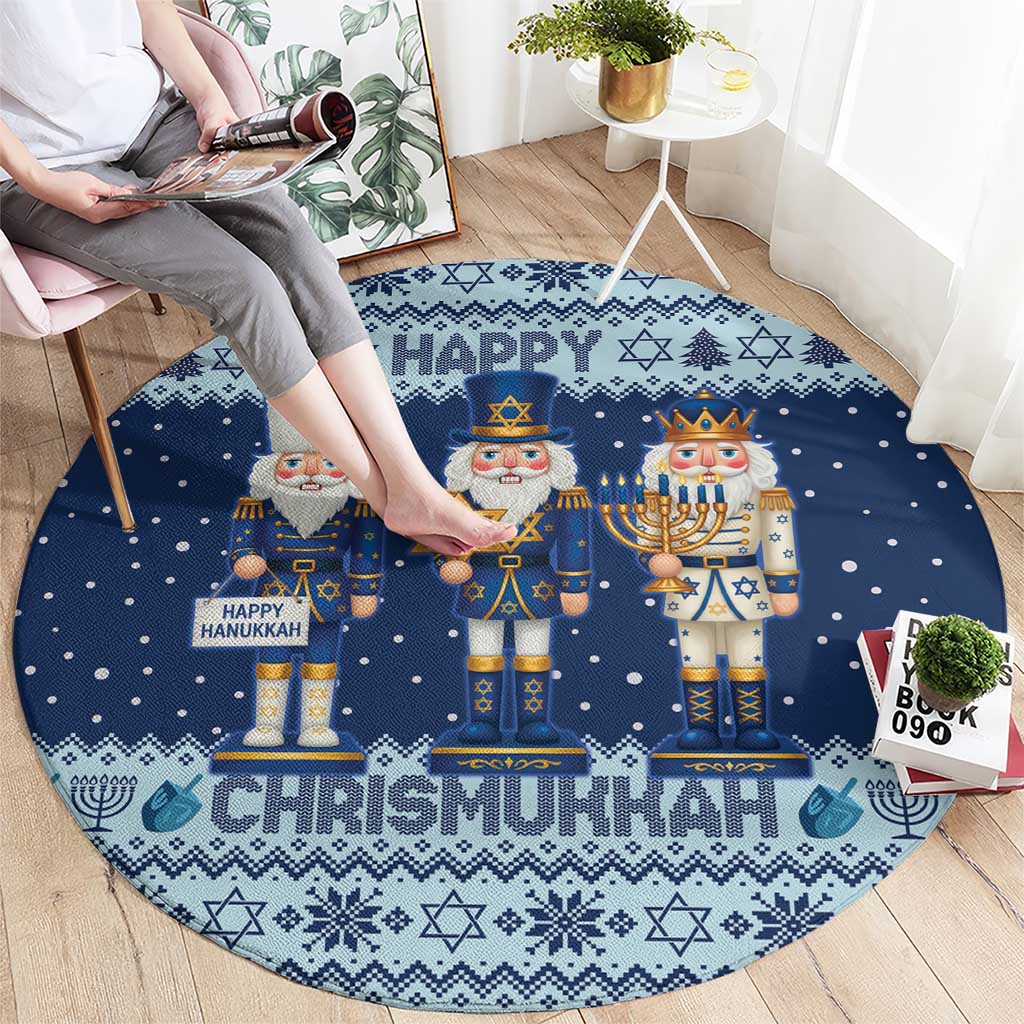 Chrismukkah Nutcracker Round Carpet Funny Hanukkah Xmas Style - Wonder Print Shop