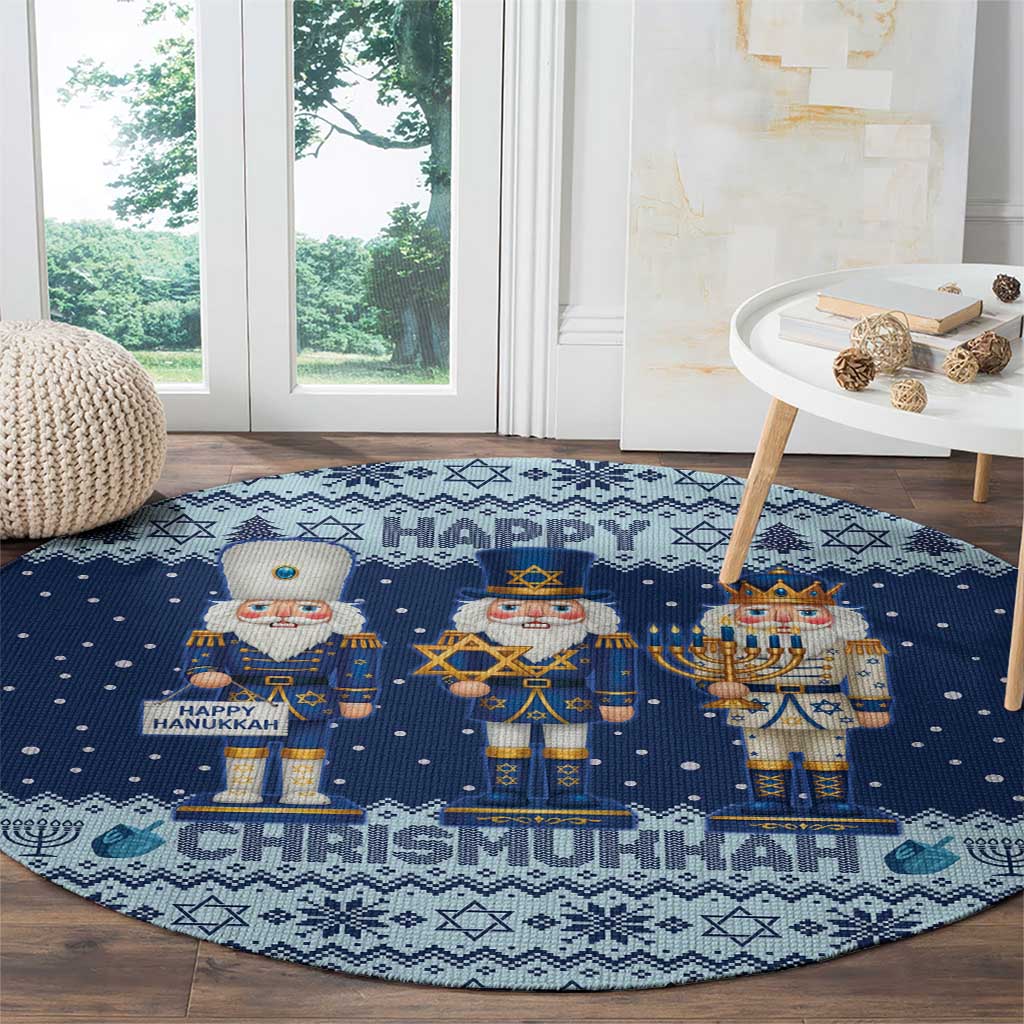 Chrismukkah Nutcracker Round Carpet Funny Hanukkah Xmas Style - Wonder Print Shop