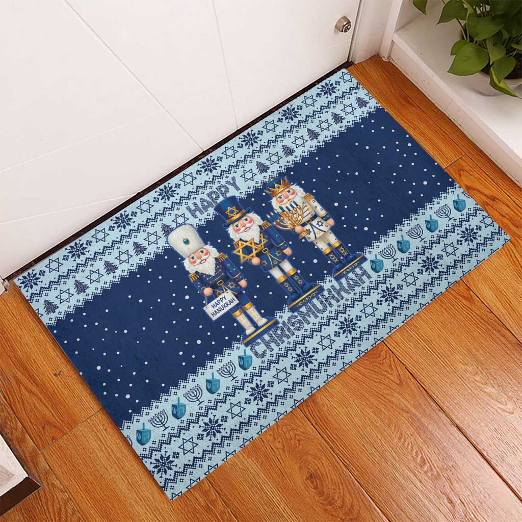 Chrismukkah Nutcracker Rubber Doormat Funny Hanukkah Xmas Style - Wonder Print Shop