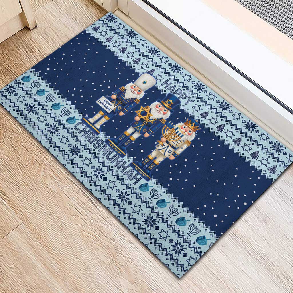 Chrismukkah Nutcracker Rubber Doormat Funny Hanukkah Xmas Style - Wonder Print Shop