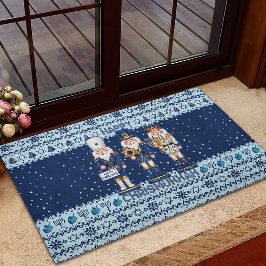 Chrismukkah Nutcracker Rubber Doormat Funny Hanukkah Xmas Style - Wonder Print Shop