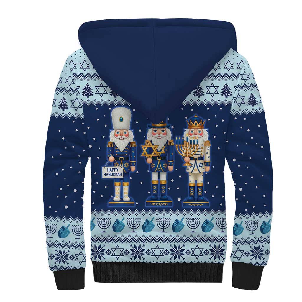 Chrismukkah Nutcracker Sherpa Hoodie Funny Hanukkah Xmas Style - Wonder Print Shop