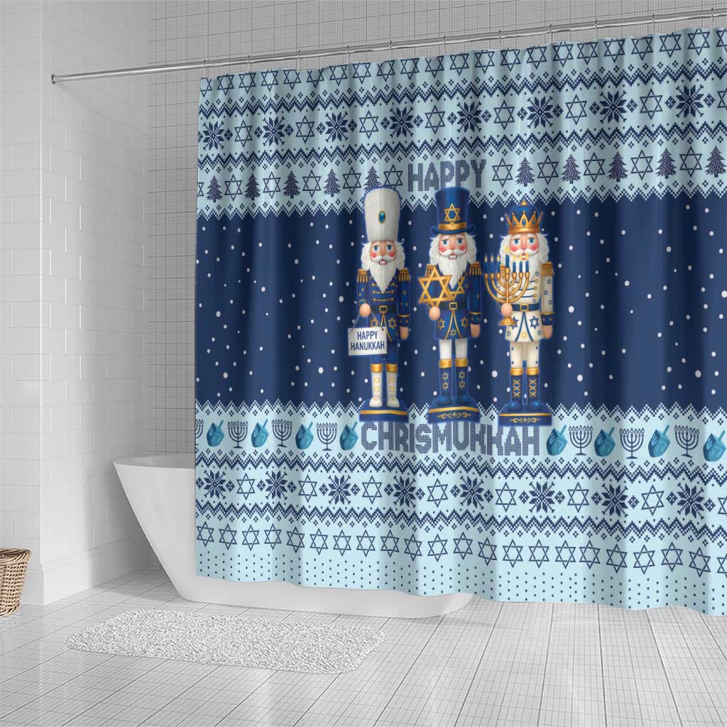 Chrismukkah Nutcracker Shower Curtain Funny Hanukkah Xmas Style - Wonder Print Shop