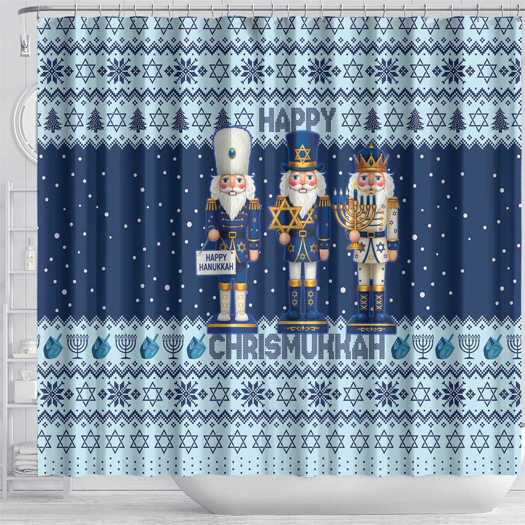 Chrismukkah Nutcracker Shower Curtain Funny Hanukkah Xmas Style - Wonder Print Shop