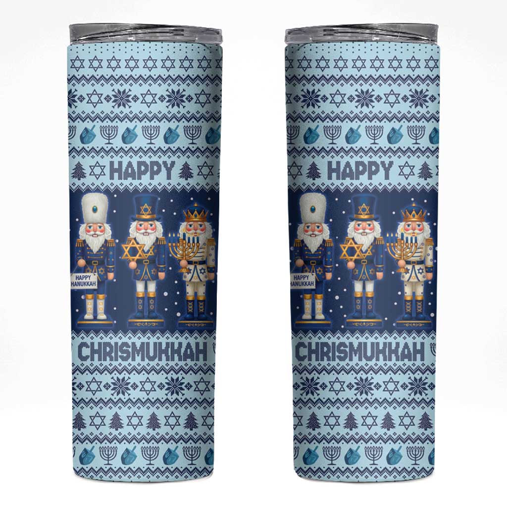 Chrismukkah Nutcracker Skinny Tumbler Funny Hanukkah Xmas Style - Wonder Print Shop