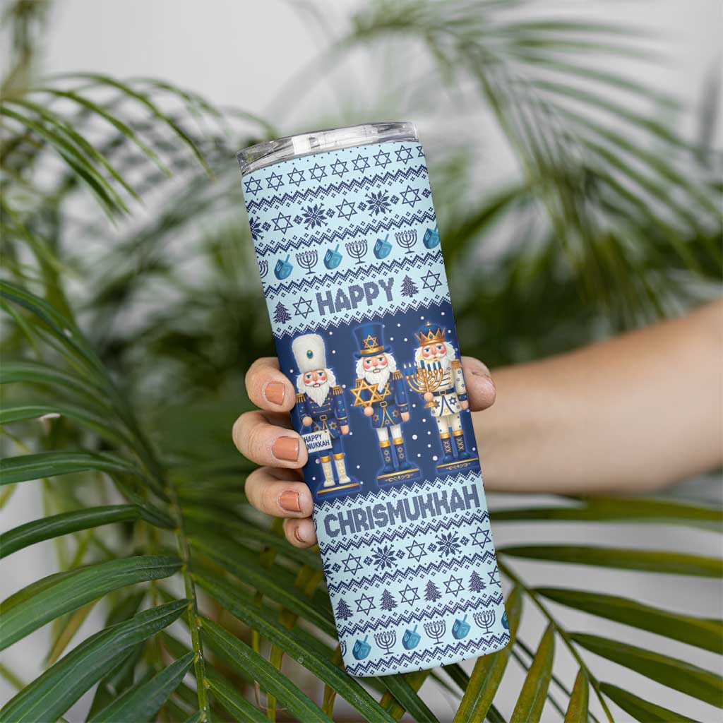 Chrismukkah Nutcracker Skinny Tumbler Funny Hanukkah Xmas Style - Wonder Print Shop