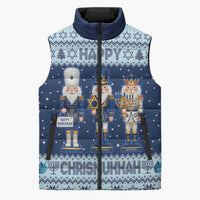 Chrismukkah Nutcracker Sleeveless Puffer Jacket Funny Hanukkah Xmas Style - Wonder Print Shop