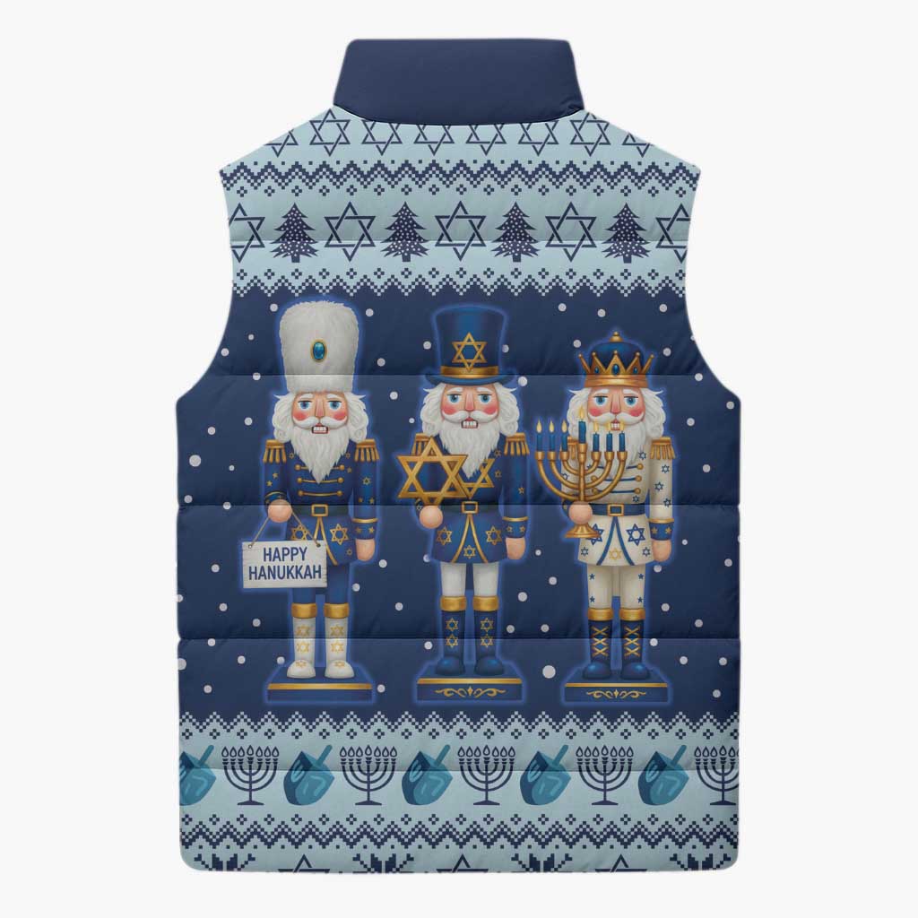Chrismukkah Nutcracker Sleeveless Puffer Jacket Funny Hanukkah Xmas Style - Wonder Print Shop