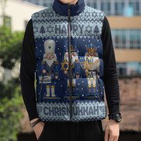 Chrismukkah Nutcracker Sleeveless Puffer Jacket Funny Hanukkah Xmas Style - Wonder Print Shop