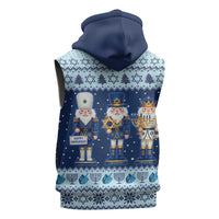 Chrismukkah Nutcracker Sleeveless Zip Hoodie Funny Hanukkah Xmas Style - Wonder Print Shop