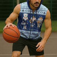 Chrismukkah Nutcracker Sleeveless Zip Hoodie Funny Hanukkah Xmas Style - Wonder Print Shop