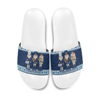 Chrismukkah Nutcracker Slide Sandals Funny Hanukkah Xmas Style - Wonder Print Shop