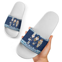 Chrismukkah Nutcracker Slide Sandals Funny Hanukkah Xmas Style - Wonder Print Shop