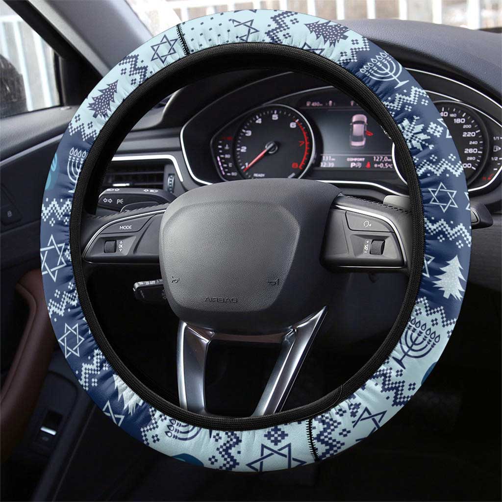 Chrismukkah Nutcracker Steering Wheel Cover Funny Hanukkah Xmas Style - Wonder Print Shop
