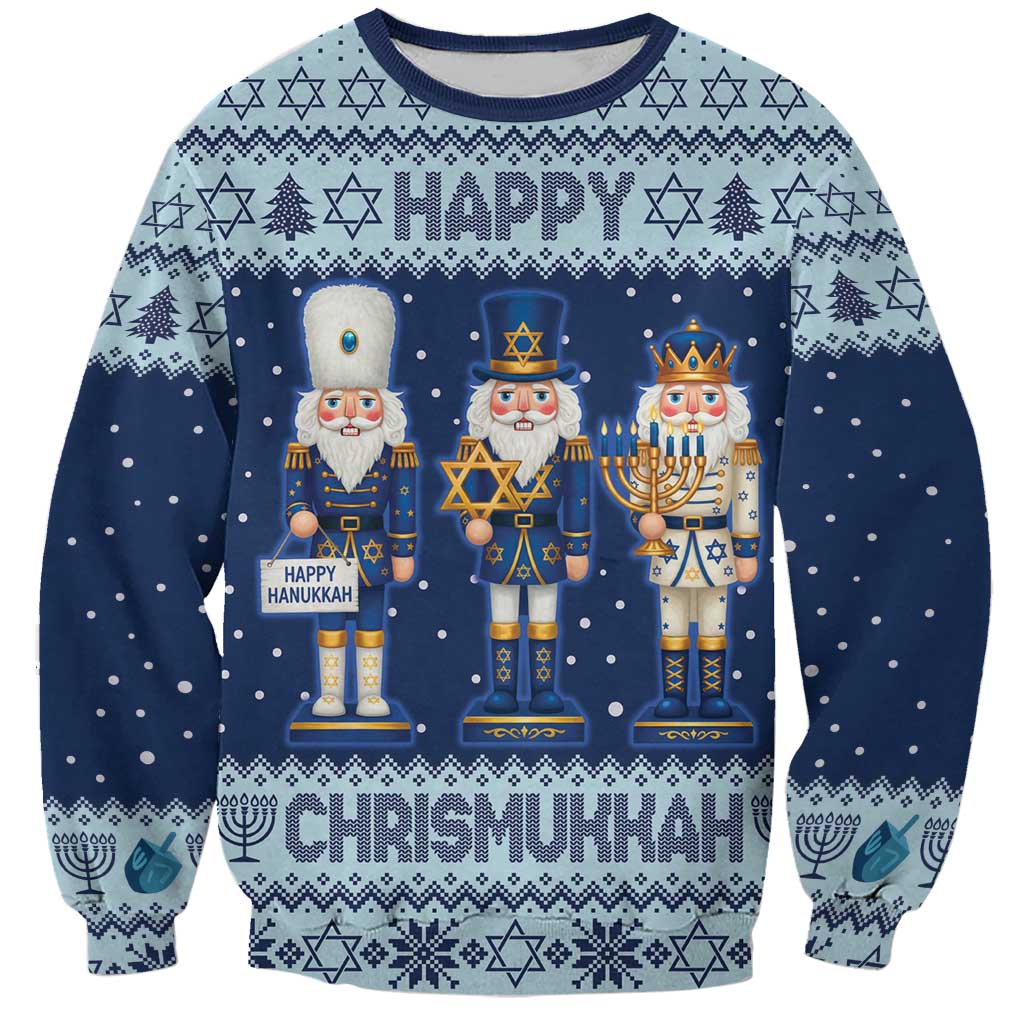 Chrismukkah Nutcracker Sweatshirt Funny Hanukkah Xmas Style - Wonder Print Shop