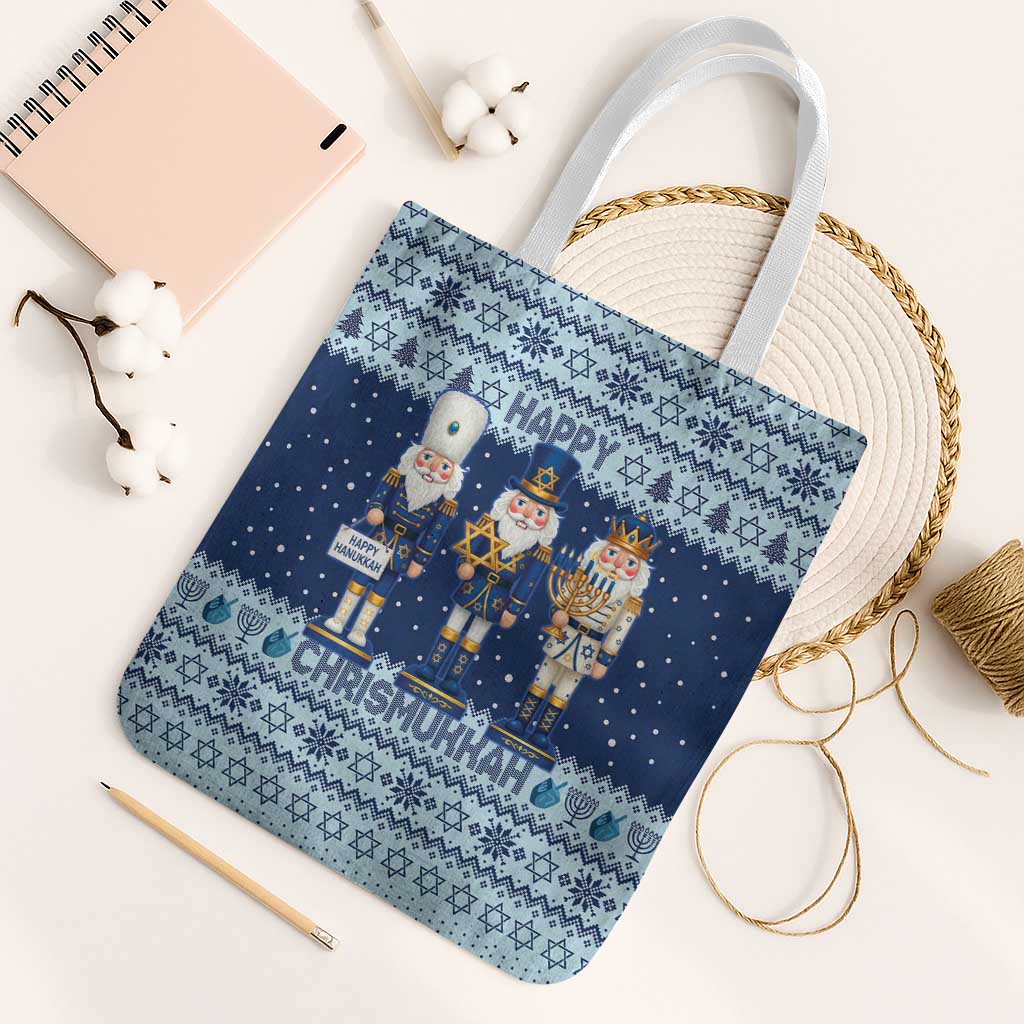 Chrismukkah Nutcracker Tote Bag Funny Hanukkah Xmas Style - Wonder Print Shop