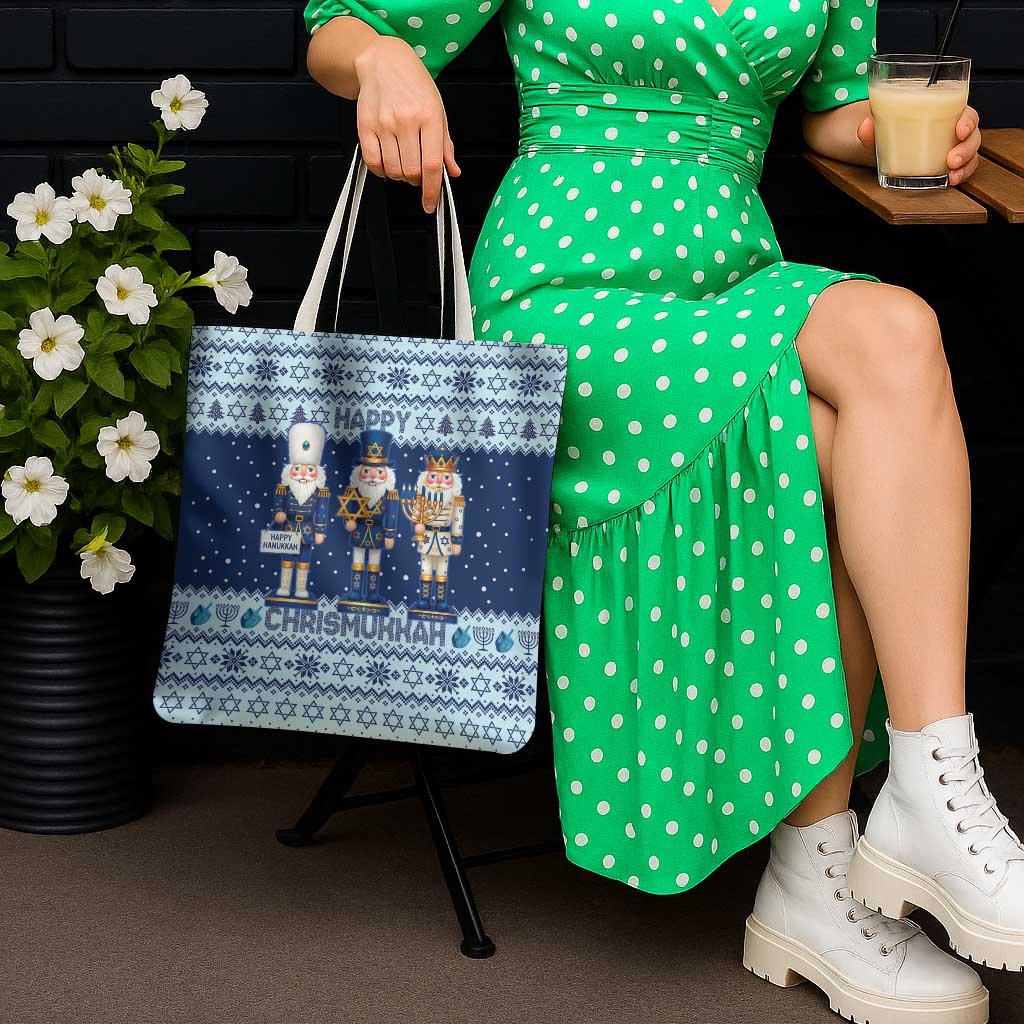 Chrismukkah Nutcracker Tote Bag Funny Hanukkah Xmas Style - Wonder Print Shop