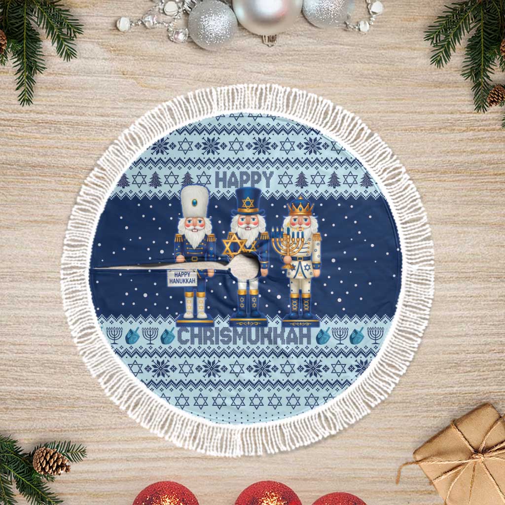 Chrismukkah Nutcracker Tree Skirt Funny Hanukkah Xmas Style - Wonder Print Shop