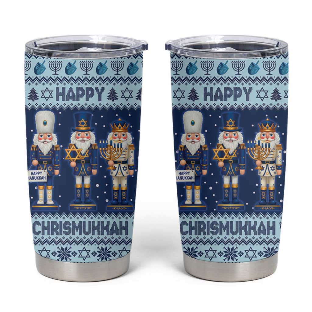 Chrismukkah Nutcracker Tumbler Cup Funny Hanukkah Xmas Style - Wonder Print Shop