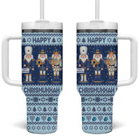 Chrismukkah Nutcracker Tumbler With Handle Funny Hanukkah Xmas Style - Wonder Print Shop