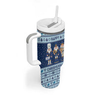 Chrismukkah Nutcracker Tumbler With Handle Funny Hanukkah Xmas Style - Wonder Print Shop