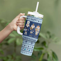 Chrismukkah Nutcracker Tumbler With Handle Funny Hanukkah Xmas Style - Wonder Print Shop