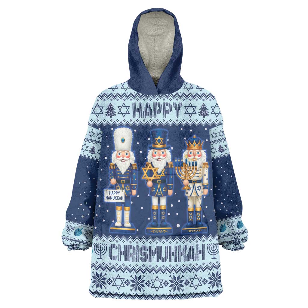 Chrismukkah Nutcracker Wearable Blanket Hoodie Funny Hanukkah Xmas Style - Wonder Print Shop
