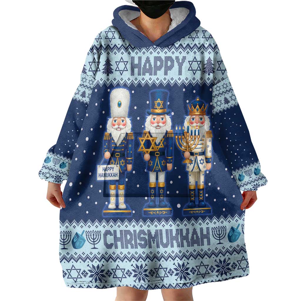 Chrismukkah Nutcracker Wearable Blanket Hoodie Funny Hanukkah Xmas Style - Wonder Print Shop