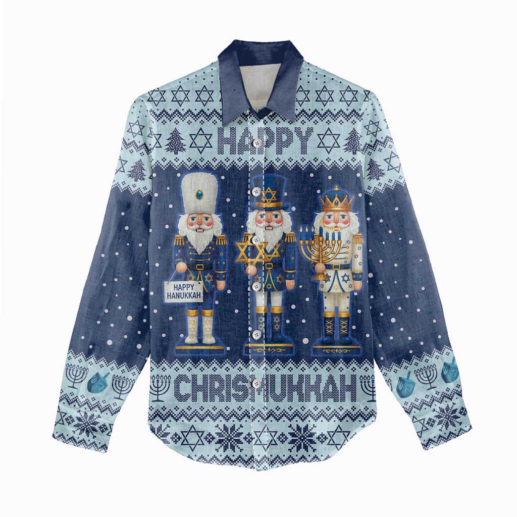 Chrismukkah Nutcracker Women Casual Shirt Funny Hanukkah Xmas Style - Wonder Print Shop