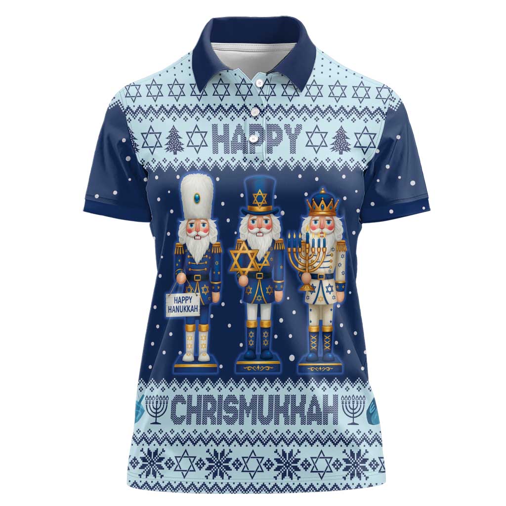Chrismukkah Nutcracker Women Polo Shirt Funny Hanukkah Xmas Style - Wonder Print Shop