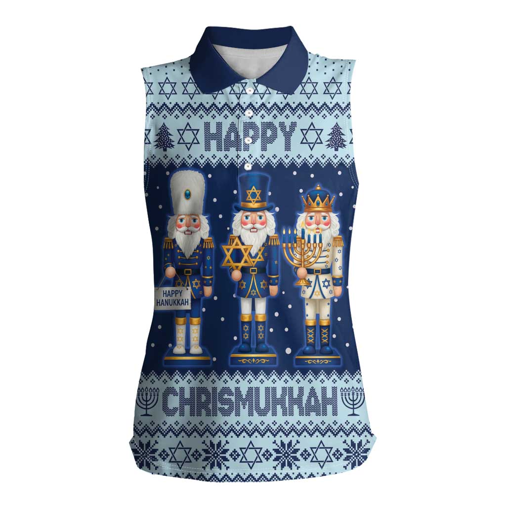 Chrismukkah Nutcracker Women Sleeveless Polo Shirt Funny Hanukkah Xmas Style - Wonder Print Shop