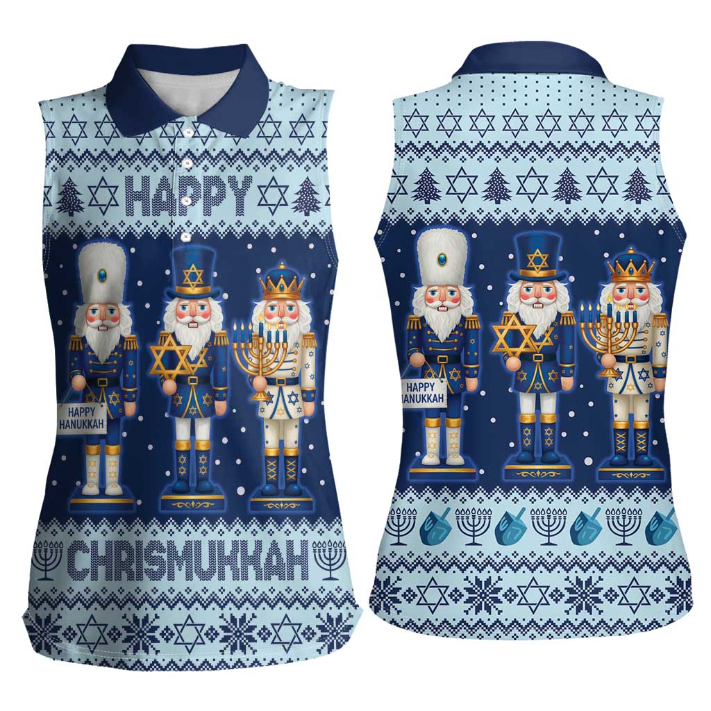 Chrismukkah Nutcracker Women Sleeveless Polo Shirt Funny Hanukkah Xmas Style - Wonder Print Shop