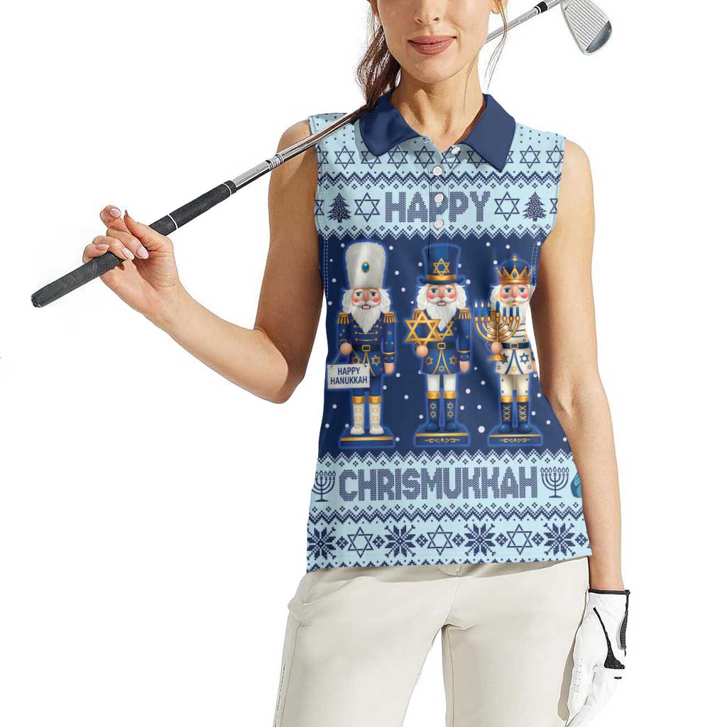 Chrismukkah Nutcracker Women Sleeveless Polo Shirt Funny Hanukkah Xmas Style - Wonder Print Shop