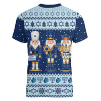 Chrismukkah Nutcracker Women V-Neck T-Shirt Funny Hanukkah Xmas Style - Wonder Print Shop