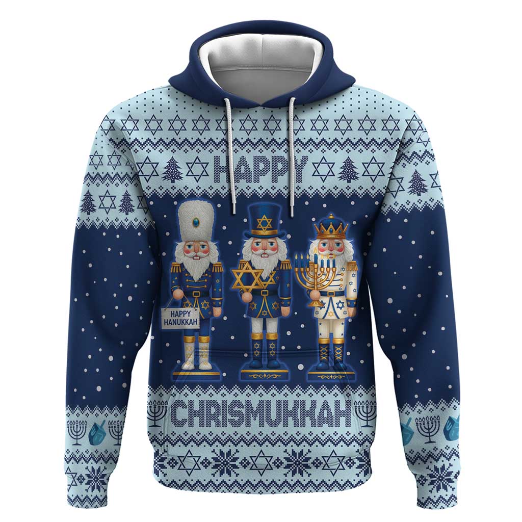 Chrismukkah Nutcracker Zip Hoodie Funny Hanukkah Xmas Style - Wonder Print Shop
