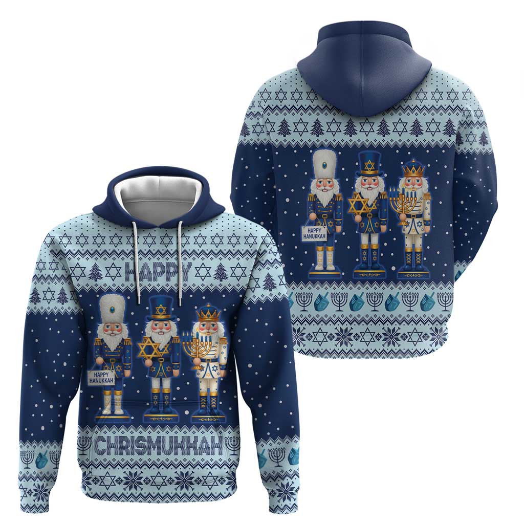 Chrismukkah Nutcracker Zip Hoodie Funny Hanukkah Xmas Style - Wonder Print Shop