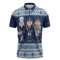 Chrismukkah Nutcracker Zipper Polo Shirt Funny Hanukkah Xmas Style - Wonder Print Shop