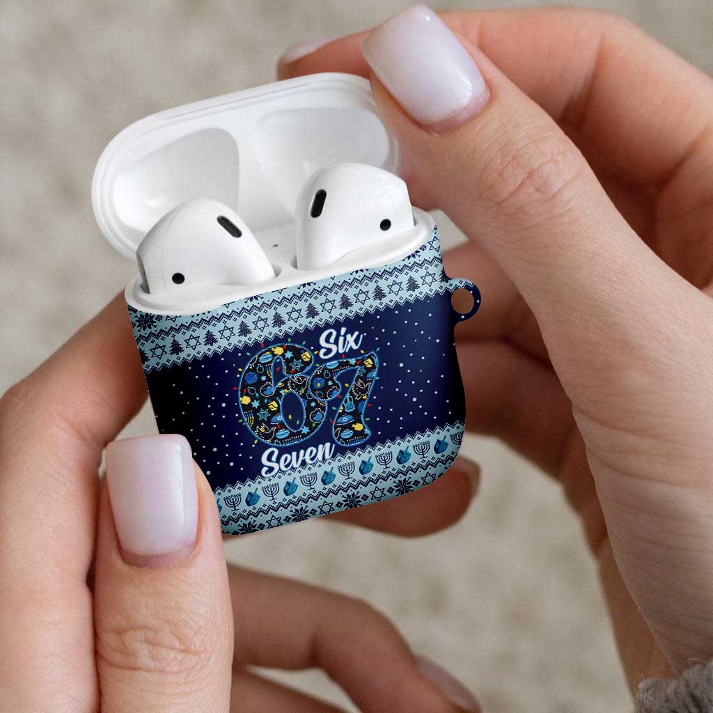 Funny Hanukkah Six Seven AirPods Case Gen Alpha Meme Vibes - Wonder Print Shop